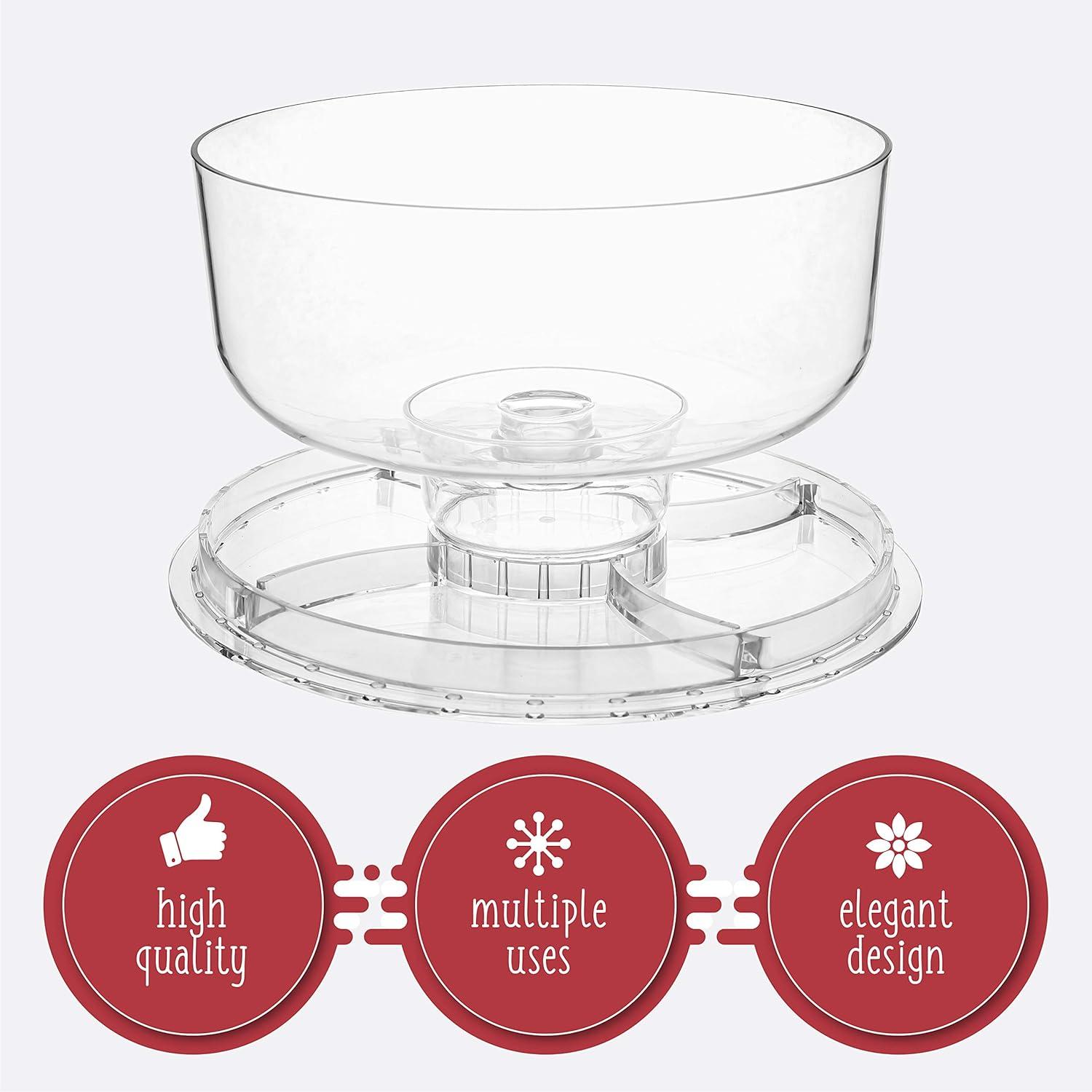 Homeries Acrylic Cake Stand with Lid, Cake Plate, (6 in 1) Multi-Functional Serving Platter, Large Cake Stand with Dome, Cake display stand with lid & Cake Dome - Use as Cake Holder, Cake Cover