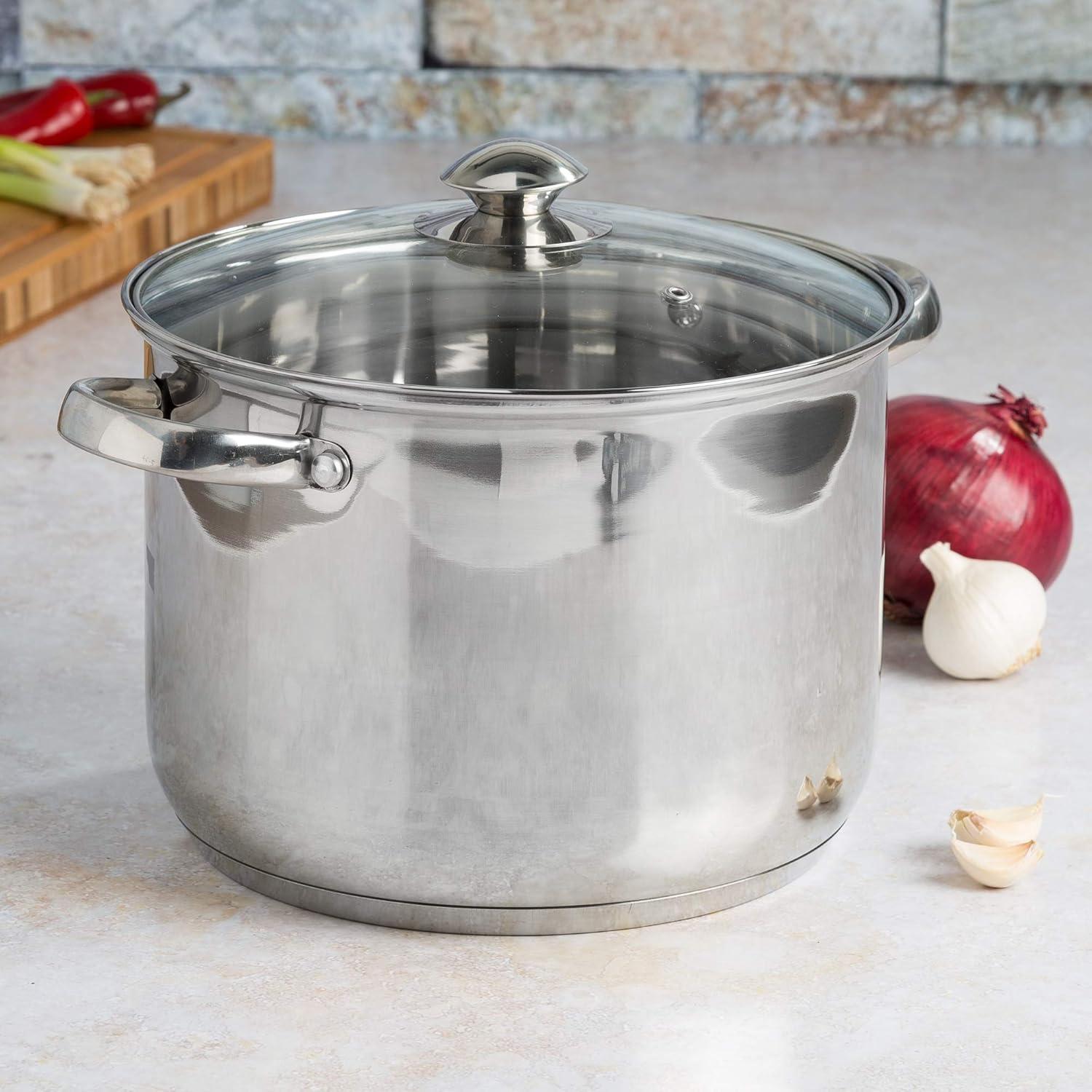 Ecolution Pure Intentions Stainless Steel Stock Pot with Lid, 8 Quart, Polished