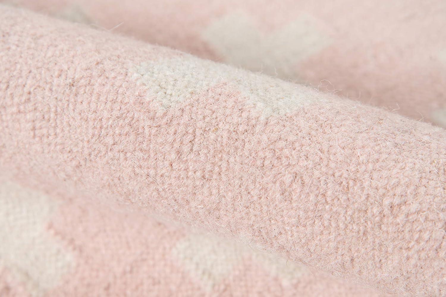 Novogratz Topanga Reversible Handwoven Flatweave Wool Pink/White Area Rug & Reviews | AllModern