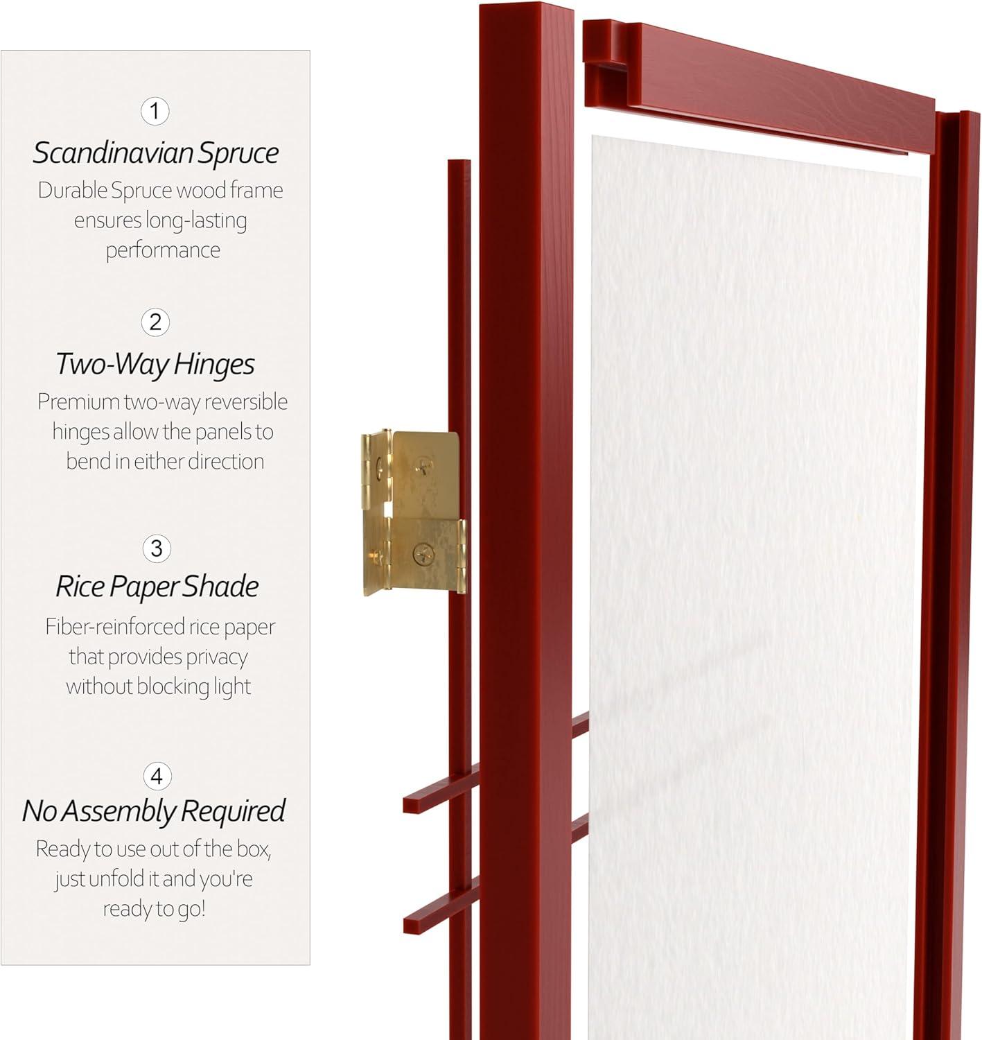 Handmade 84-inch Double-cross Wood/Rice-paper Shoji Screen (China) 3 Panel Rosewood