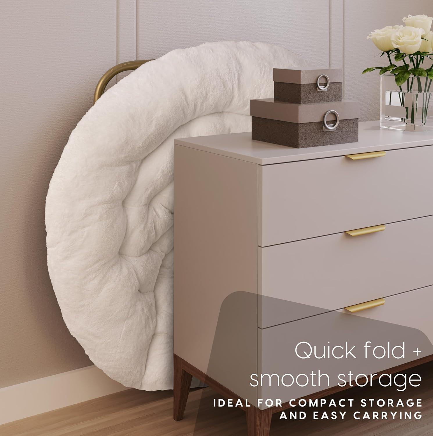 Everly Quinn Faux Fur Saucer Chair For Bedroom