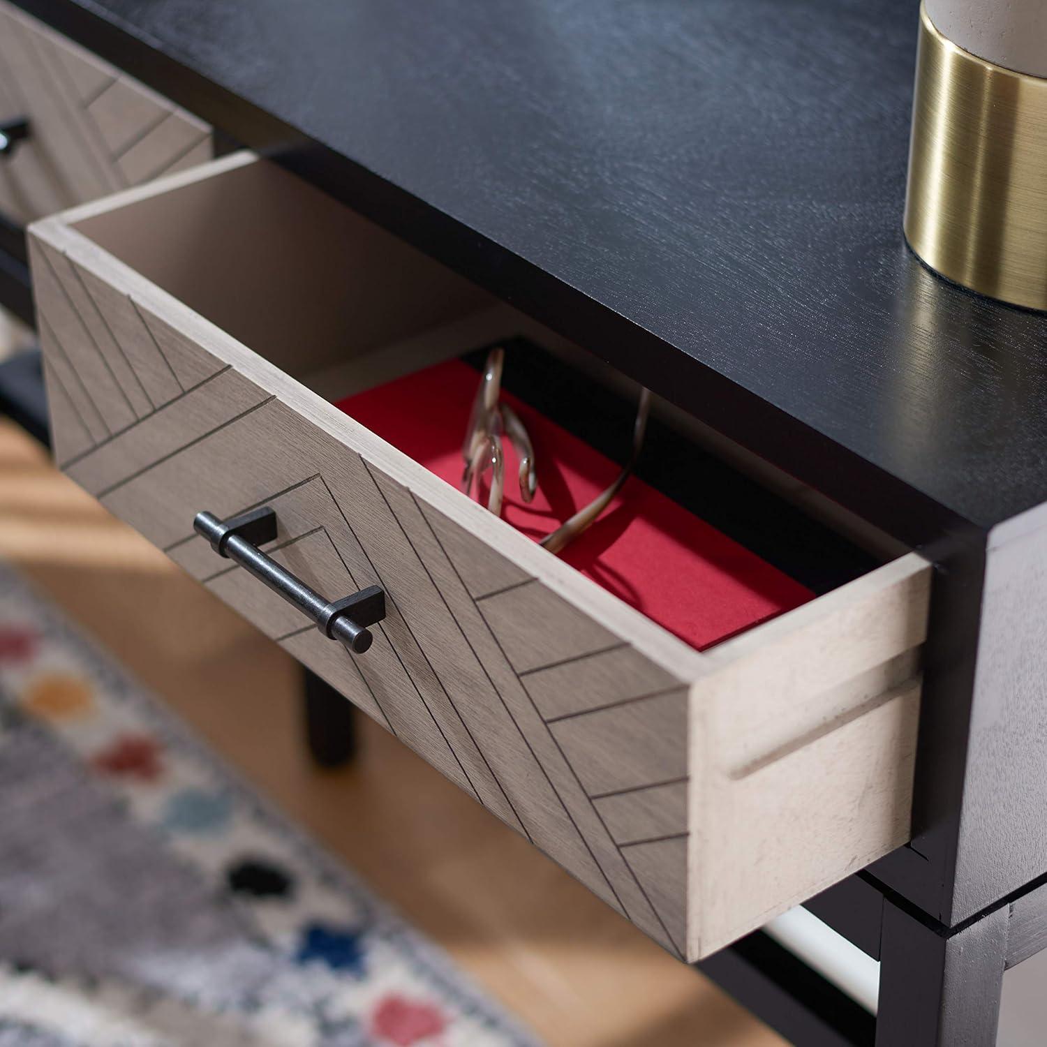 Ajana 2 Drawer Console Table - CNS5709B - Black - Safavieh