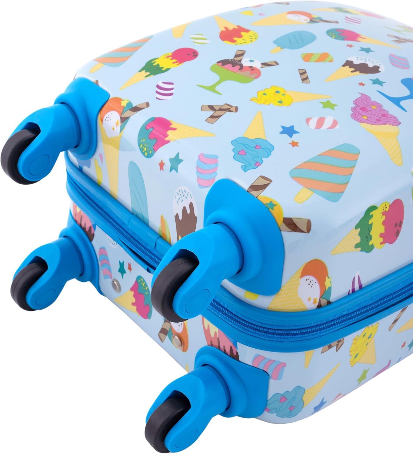 Travelers Club Kids' 5pc Hardside Checked Spinner Luggage Set - Ice Cream