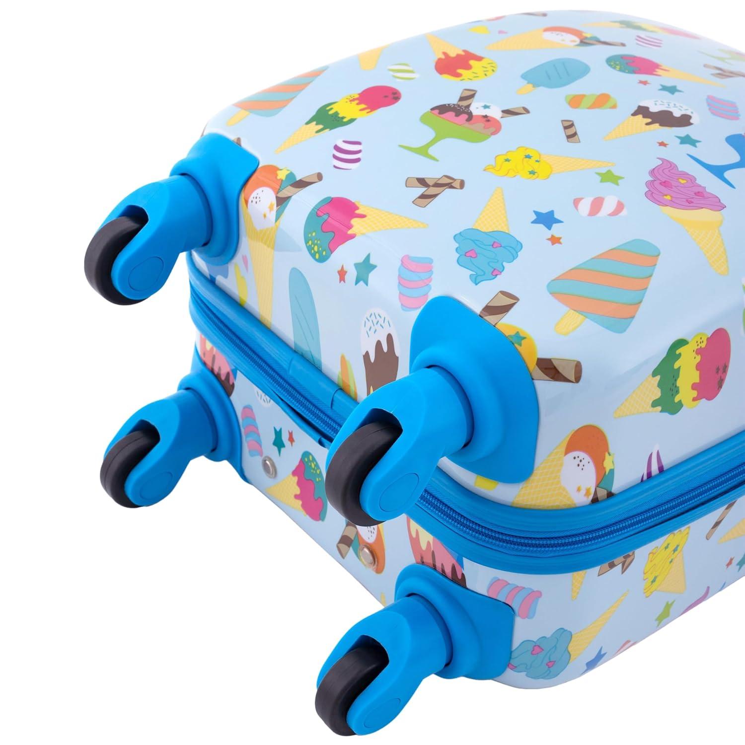 Travelers Club Kids' 5pc Hardside Checked Spinner Luggage Set - Ice Cream