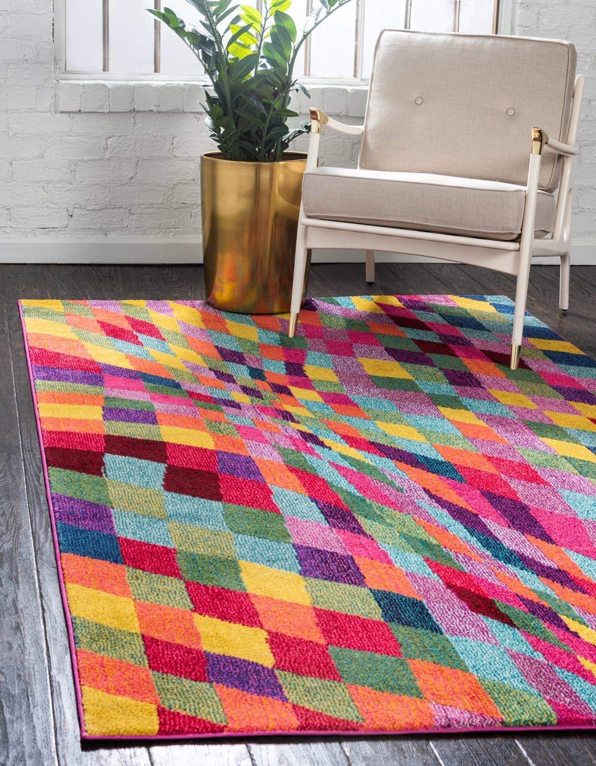 Unique Loom Estrella Collection Area Rug - Horta (5' 1" x 8' Rectangle Multi/Blue)
