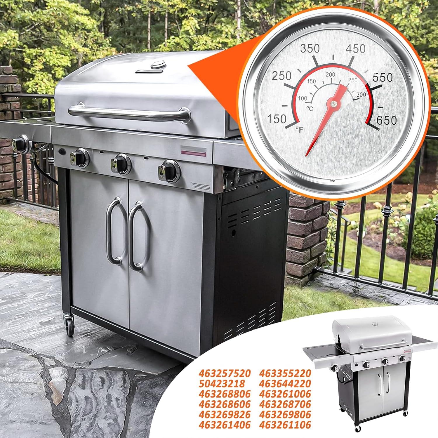 Hisencn 2.36'' Temperature Gauge for Charbroil Grill Replacement Parts, Grill Thermometer Gauge for Weber, Kenmore, Nexgrill, Brinkmann, Jenn Air Grill