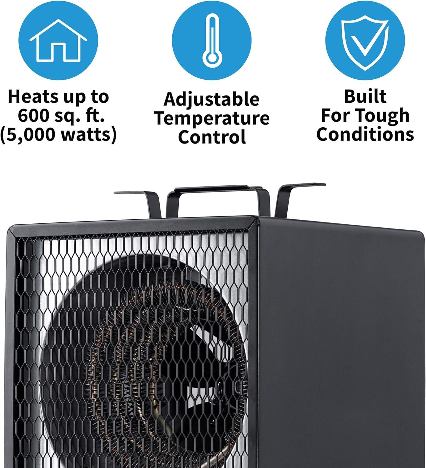 Newair Portable 240v Electric Garage Heater, 800 sq. ft. with 6-Foot Cord Wrap and Carrying Handle, Perfect for Garages, Workshops and More