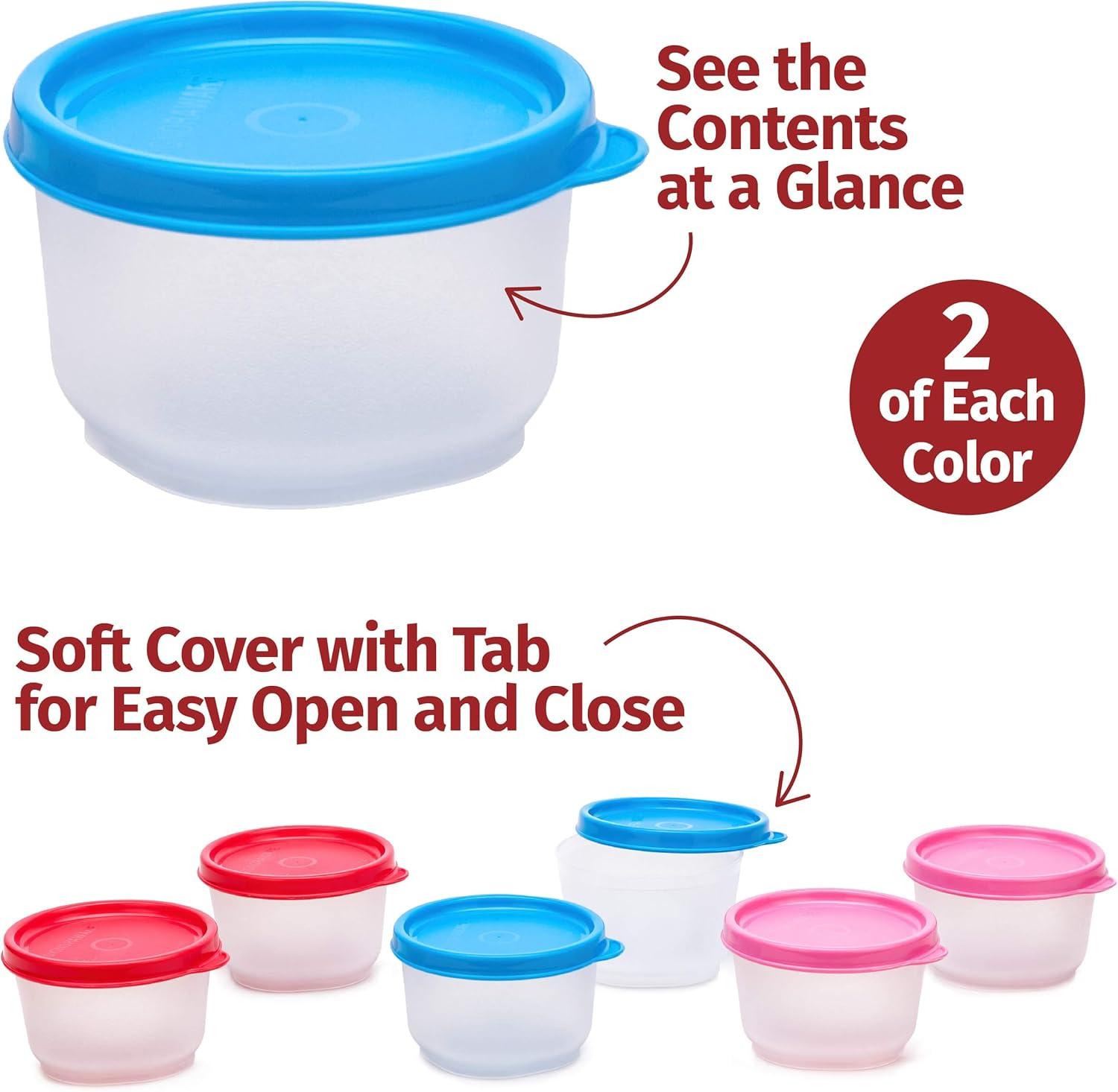 Signora Ware Reusable Airtight Food Prep Storage Containers with Lids, Set of 6 4-Oz