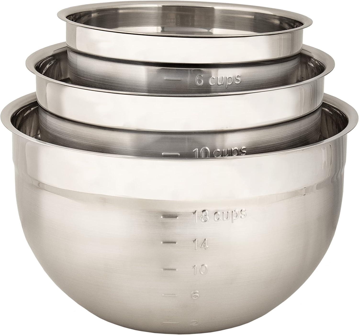 Cuisipro Stainless Steel Mixing Bowl 3 Piece Set