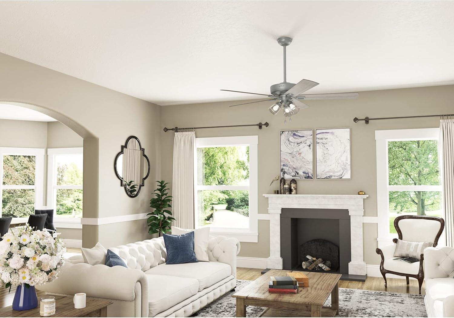Hunter Fan 60" Crestfield 5 - Blade Ceiling Fan with Pull Chain and Light Kit Included
