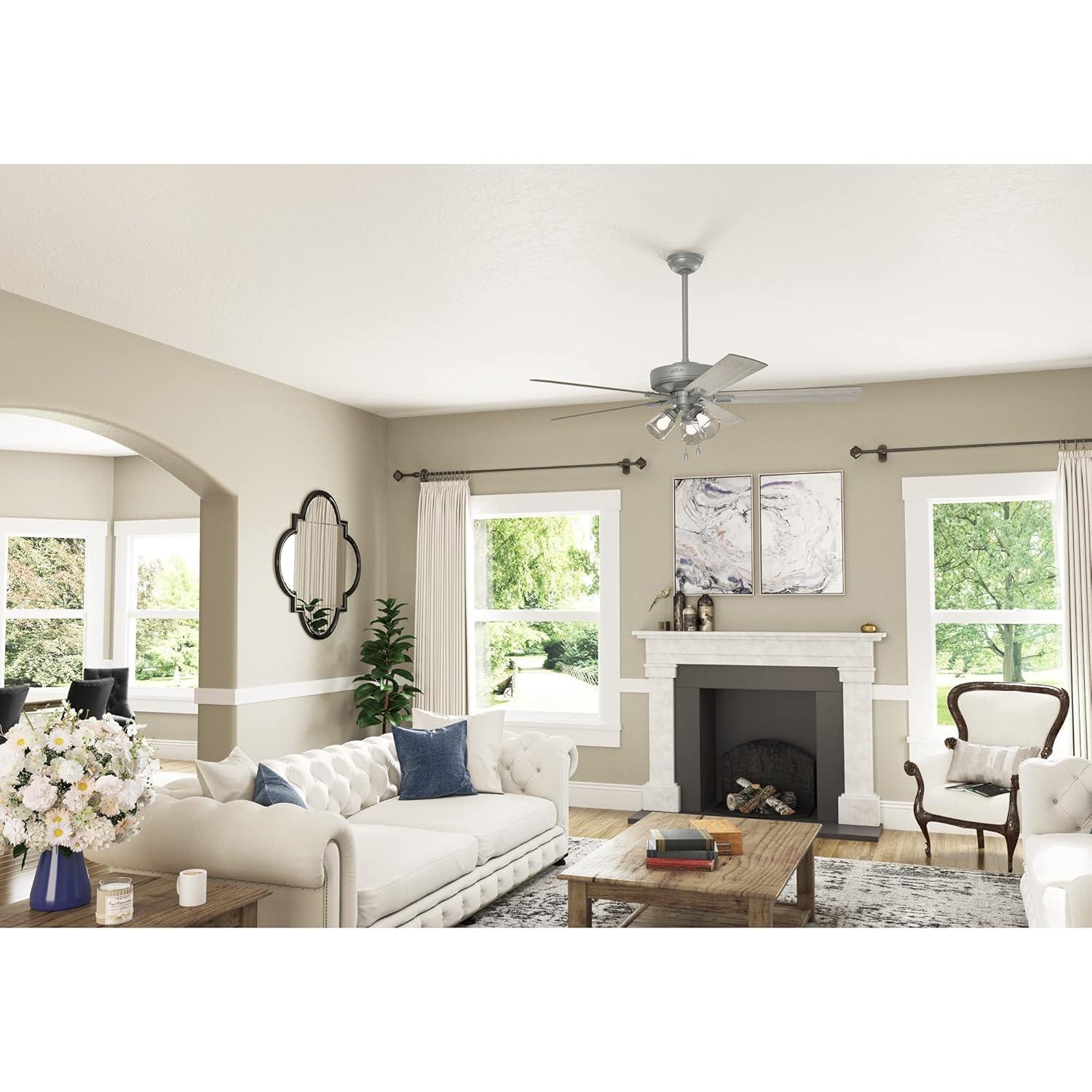 Hunter Fan 60" Crestfield 5 - Blade Ceiling Fan with Pull Chain and Light Kit Included