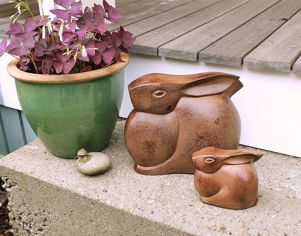 3.75" Tall Cast Aluminum Small Moon Bunny Indoor Outdoor Statue Antique Bronze Finish - Achla Designs: Garden Decor, Unique Animal Sculpture