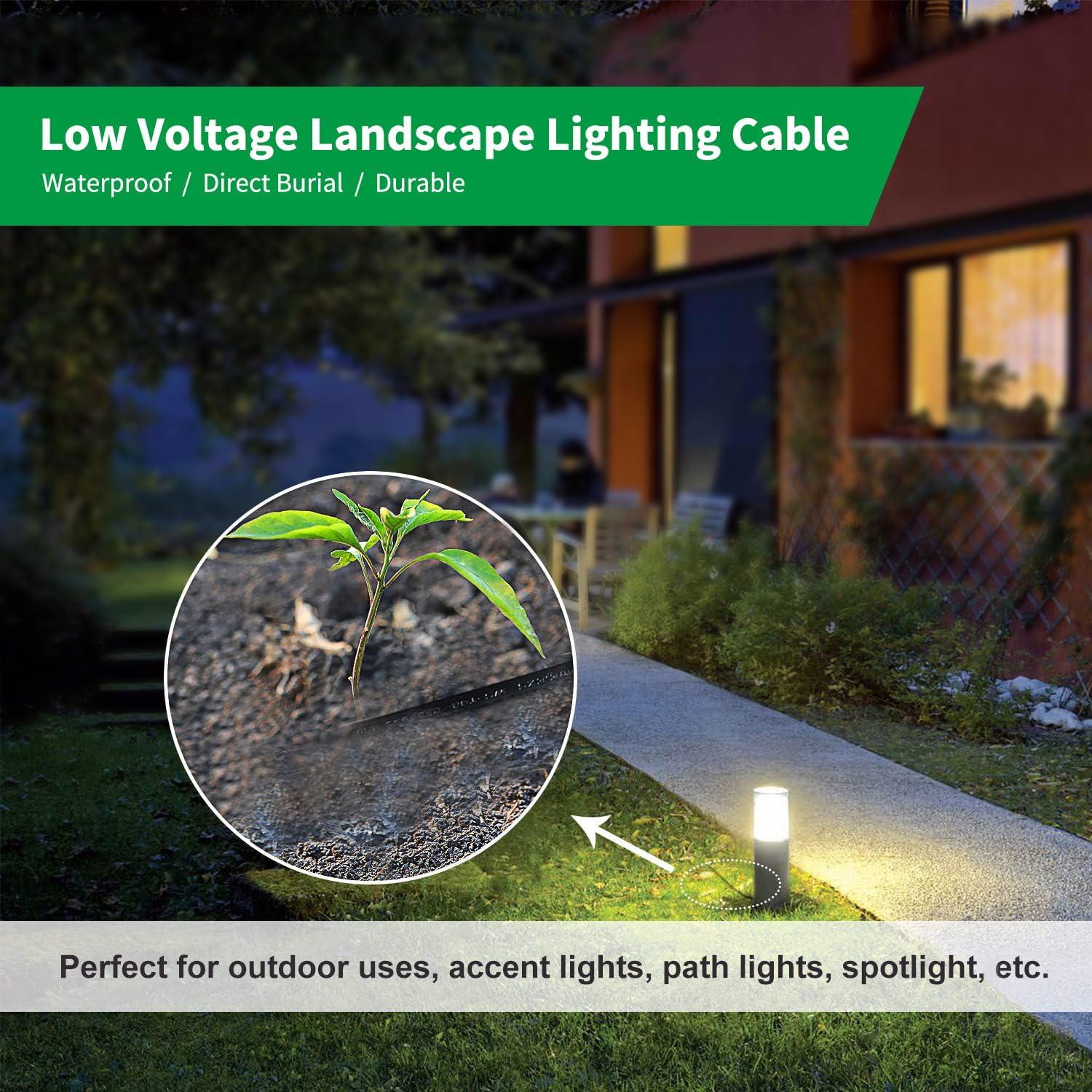 FIRMERST 16/2 Low Voltage Landscape Lighting Copper Wire 100 Feet UL Listed