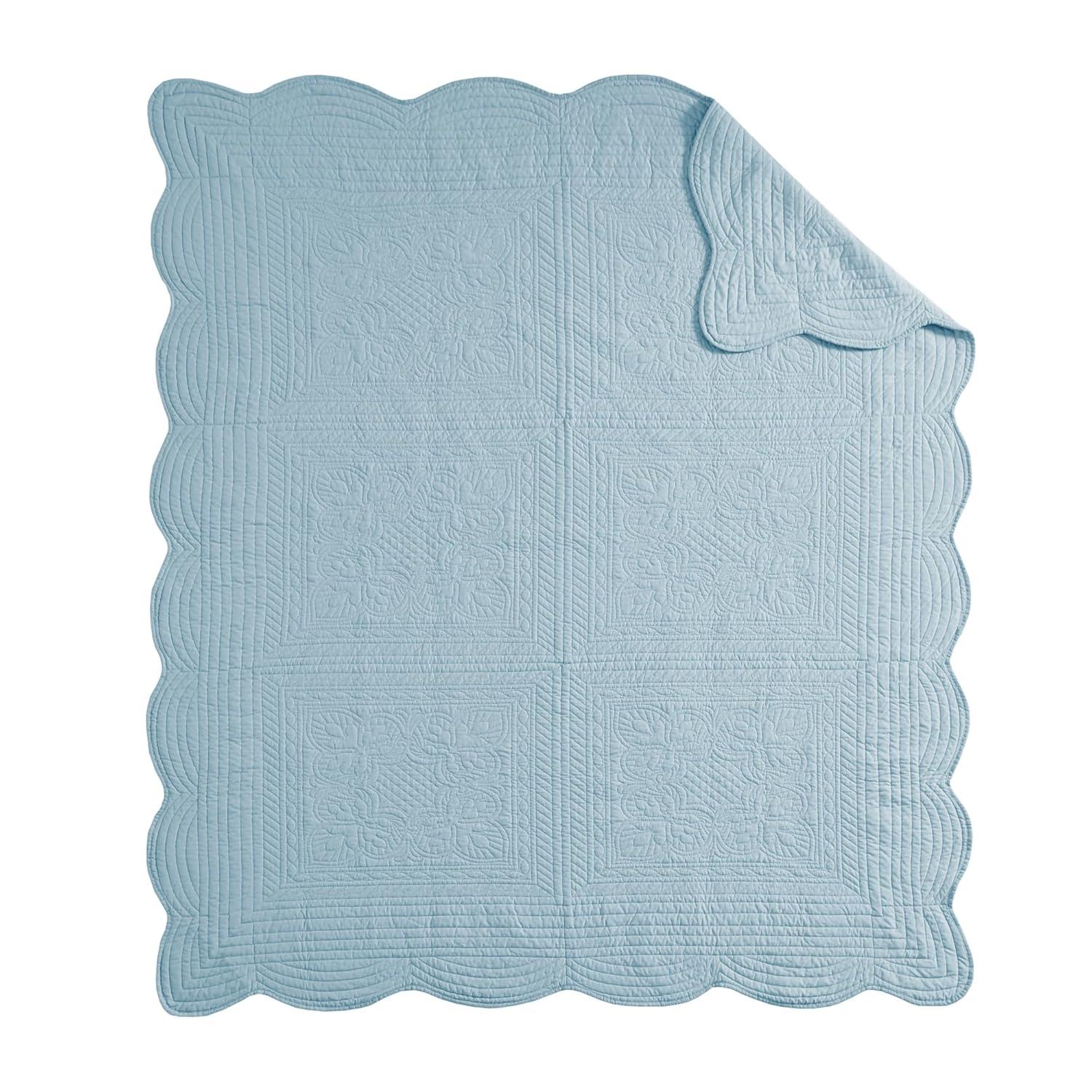 Madison Park Journey Oversized Quilted Throw with Scalloped Edges