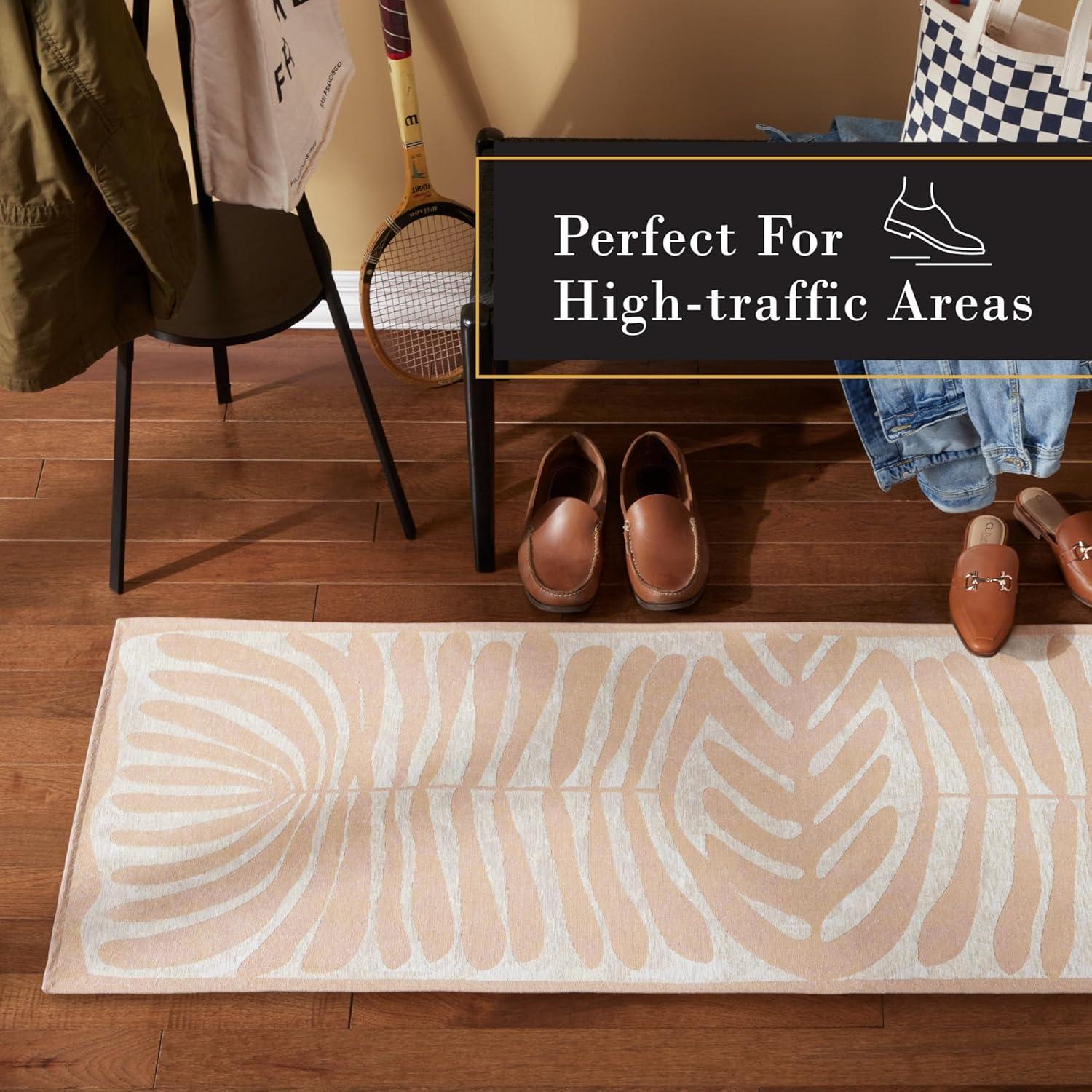 Town & Country Living TOWN & COUNTRY Luxe Livie Matisse Cutout Everwash Non-Slip Backing Washable Multi-Use Kitchen Mat