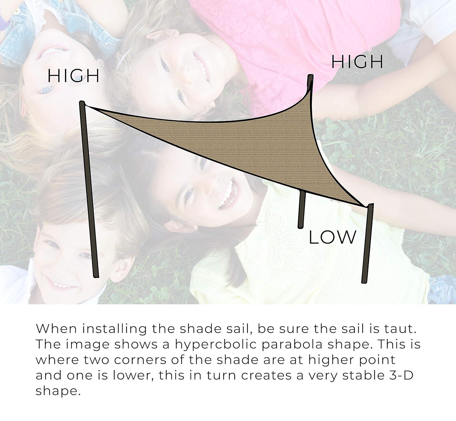 12 x 12 Backyard Expressions Sun Shade Sail for Patio Available in a Variety of Colors