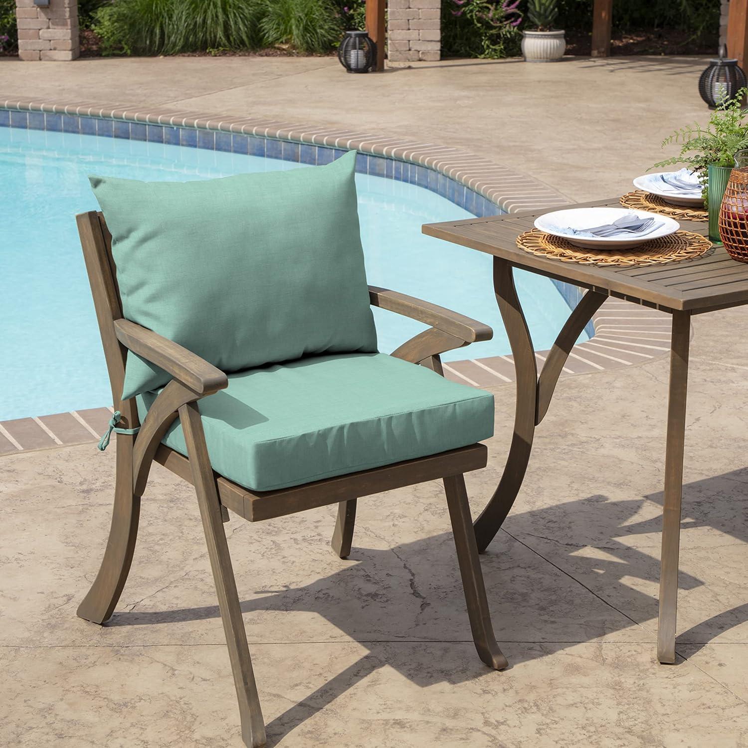 ARDEN Outdoor Dining Chair Cushion Set 21 x 21, Aqua Leala