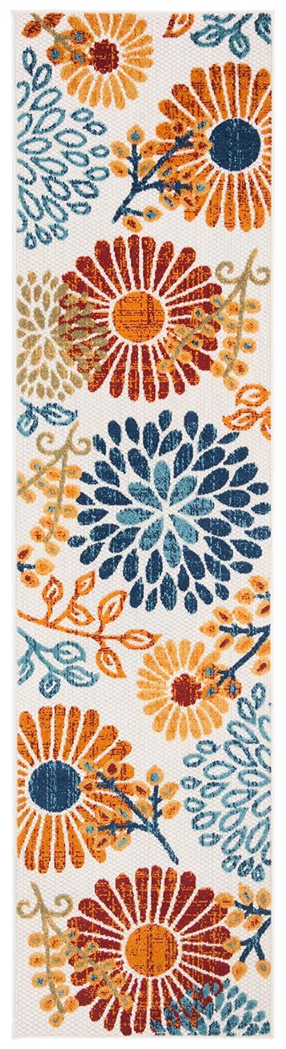Cabana CBN832 Power Loomed Indoor/Outdoor Runner Rug - Creme/Red - 2'x6' - Safavieh