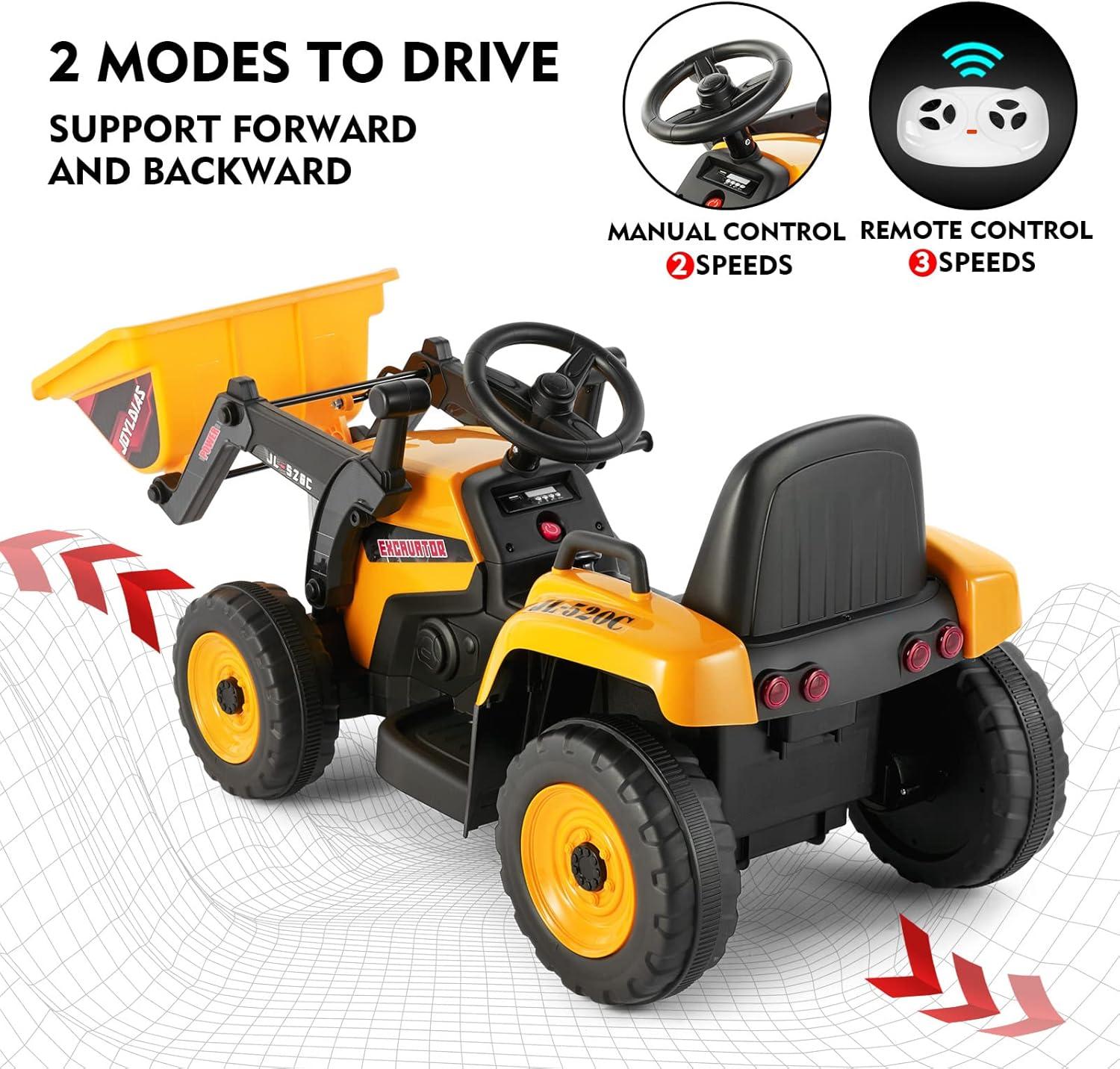 Joyldias 3 Speeds 12v Ride On Excavator , Electric Construction Vehicle For Kids Digger