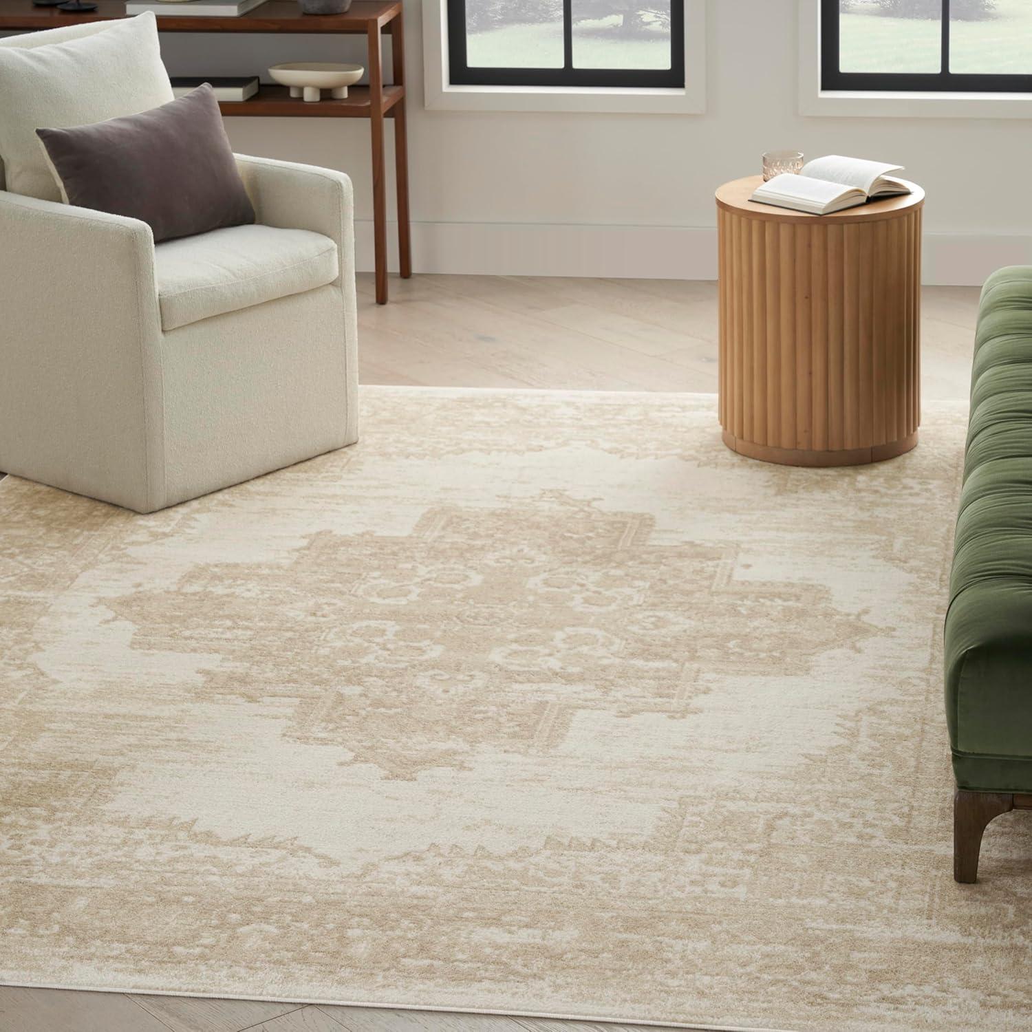 Nourison Grafix 6' x 9' Ivory Beige Vintage Indoor Rug