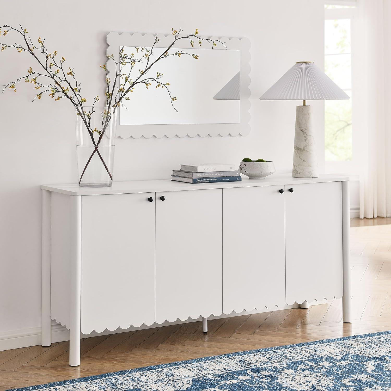 Modway Emmeline 66" 4-Door Scalloped Sideboard Cabinet
