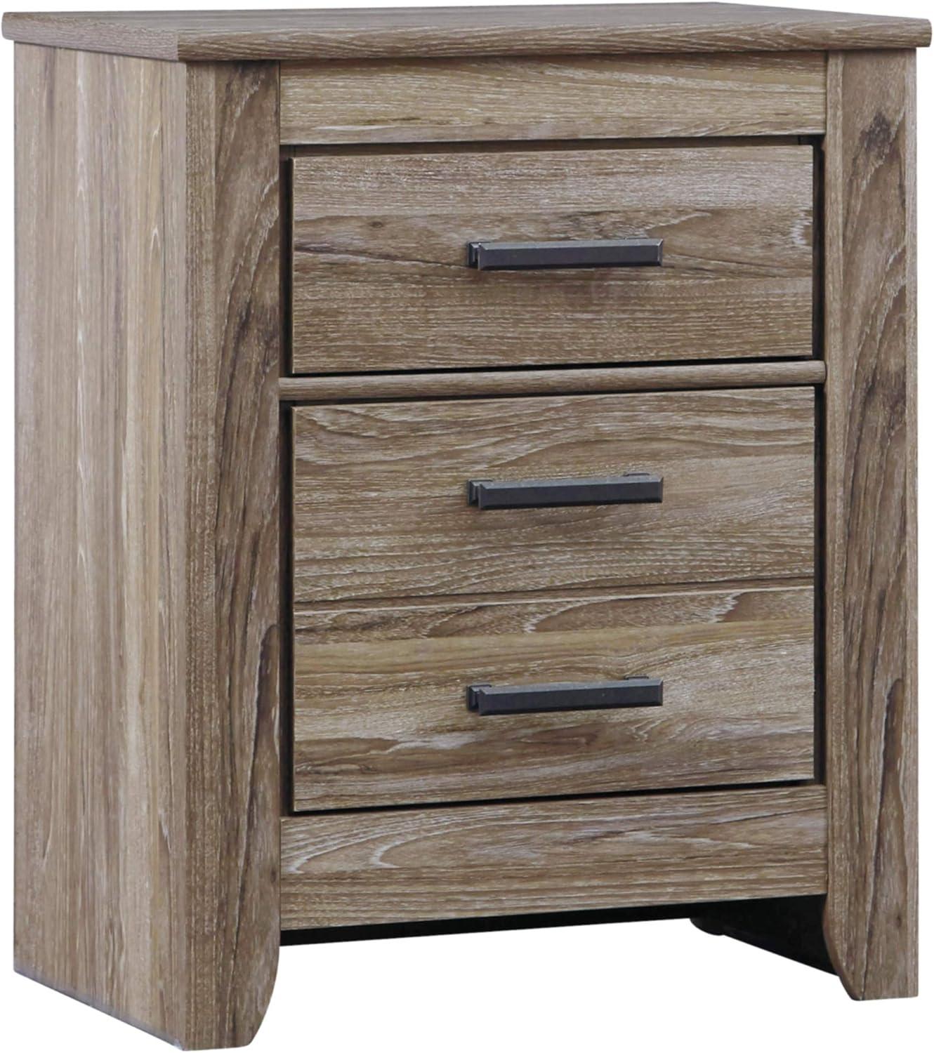 Signature Design by Ashley Casual Zelen 2 Drawer Nightstand, Warm Gray