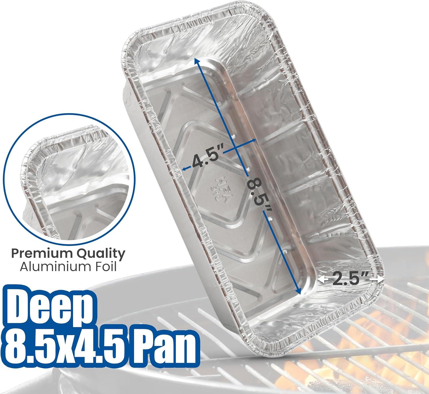 EHOMEA2Z Disposable Aluminum Loaf Pans 2lb for Baking, Serving and Storing - Heat Resistant Disposable Bread Loaf Pan Ideal for Hot/Cold Foods, Freezer & Oven Safe (10 Pack)