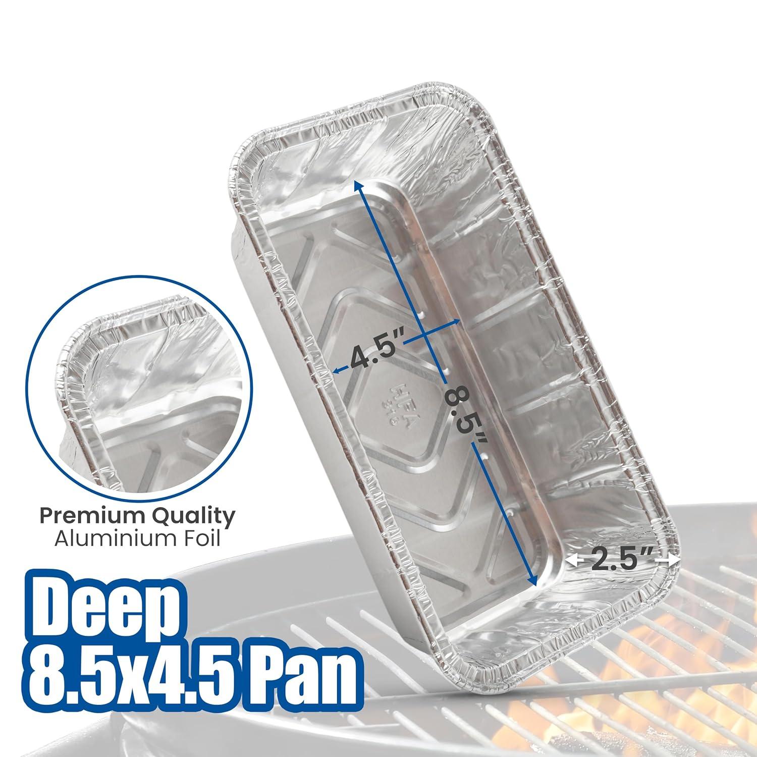 EHOMEA2Z Disposable Aluminum Loaf Pans 2lb for Baking, Serving and Storing - Heat Resistant Disposable Bread Loaf Pan Ideal for Hot/Cold Foods, Freezer & Oven Safe (10 Pack)
