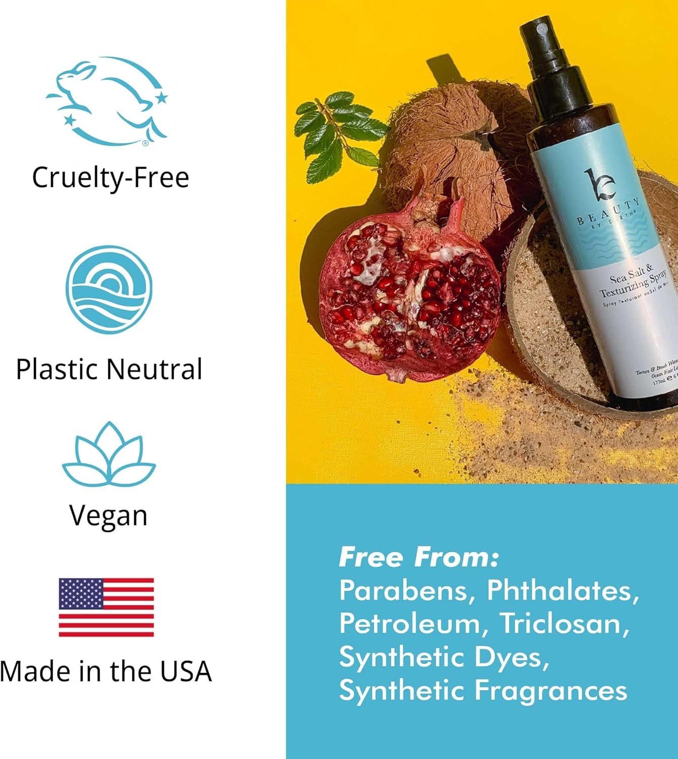 Beauty by Earth - Sea Salt Spray Hair Texturizer - Ocean Waves, 6 oz