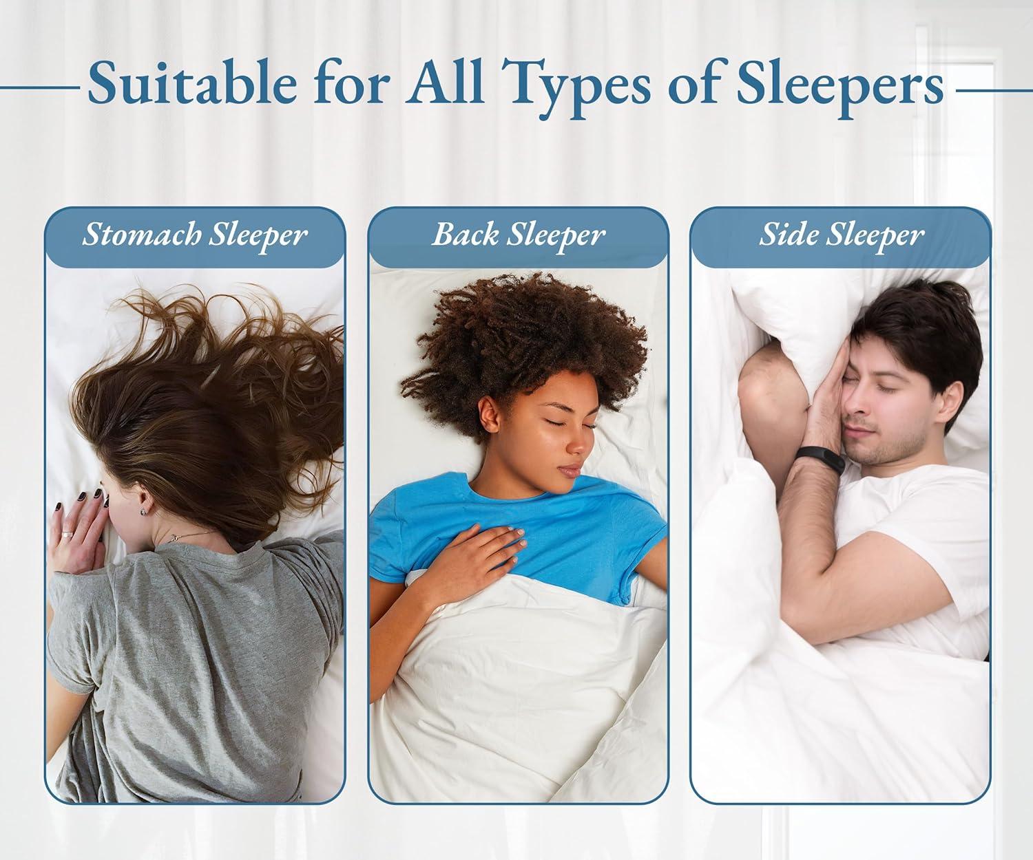 California Design Den Comfort Bed Pillows Standard Size set of 2, Cooling Luxury Hotel Pillows, for Back, Stomach, Side Sleepers 20 x 26 Inches