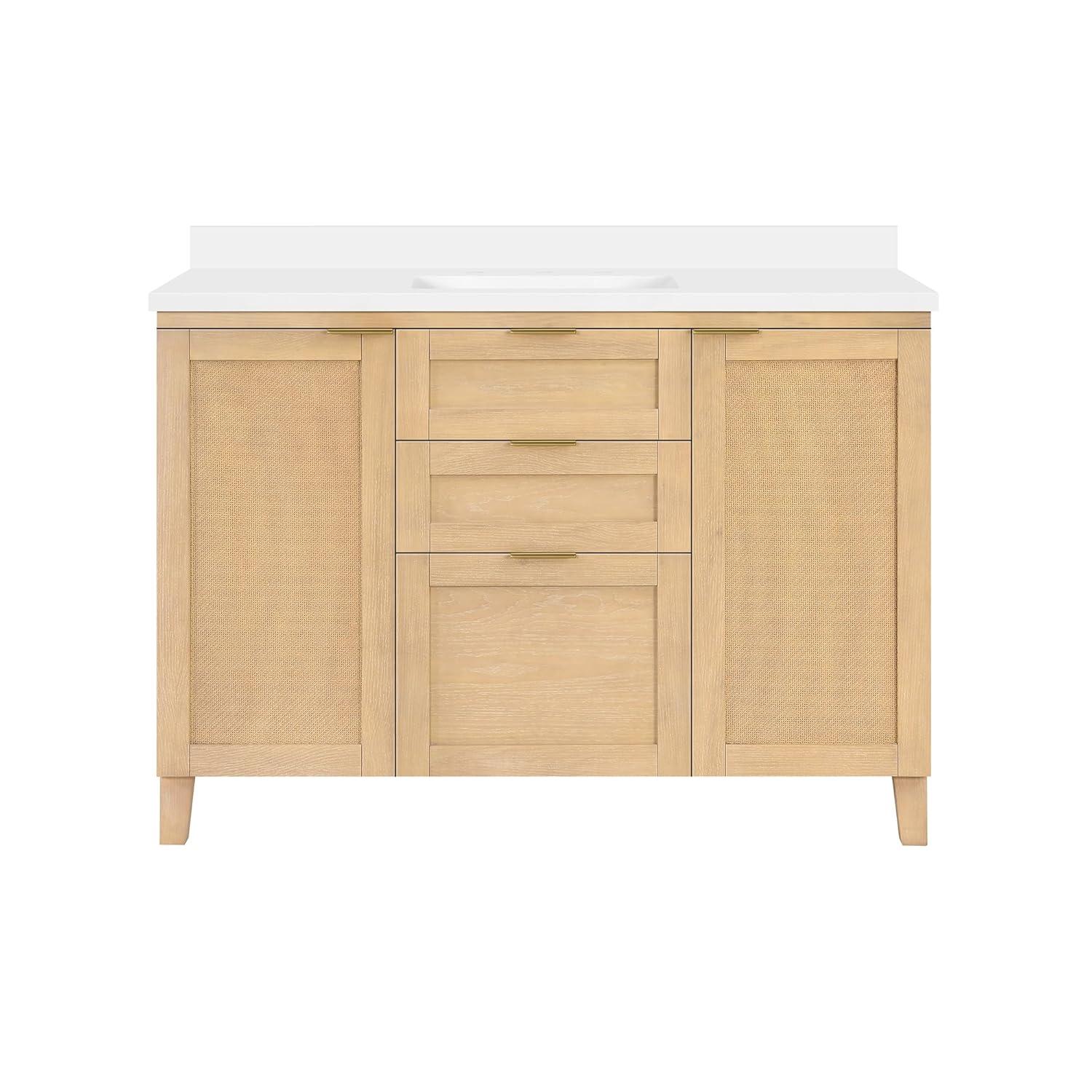 Ove Decors Macy 48 in W x 22 in D Freestanding Bathroom Vanity with Sink, Rustic Ash