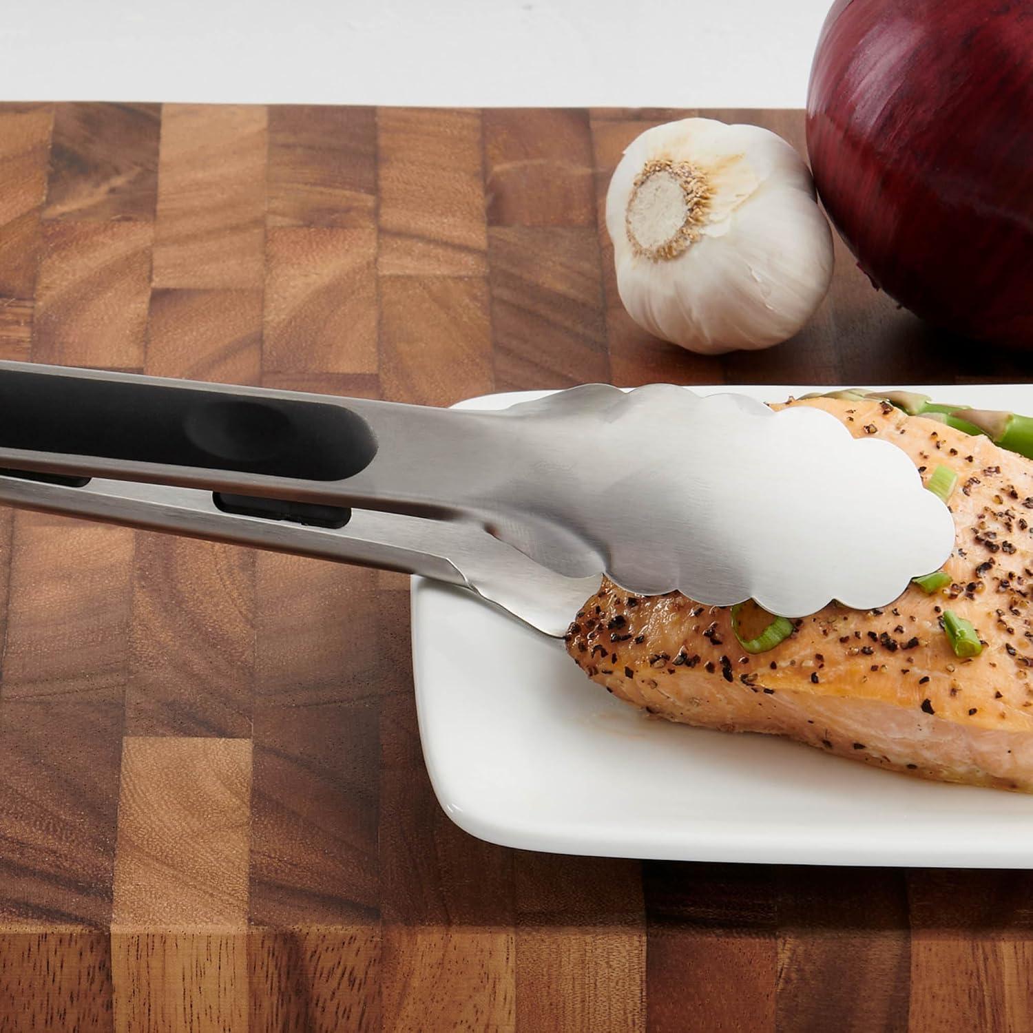 Cutlery-Pro Chef Locking Tong, Professional Quality, 18/8 Stainless Steel, 9-Inches