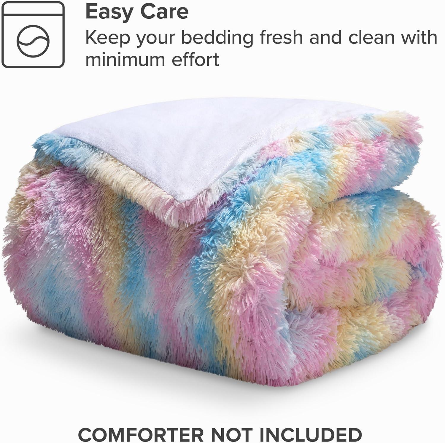 Multi Tie-Dye Twin/Twin XL Shaggy Duvet Cover by Bare Home