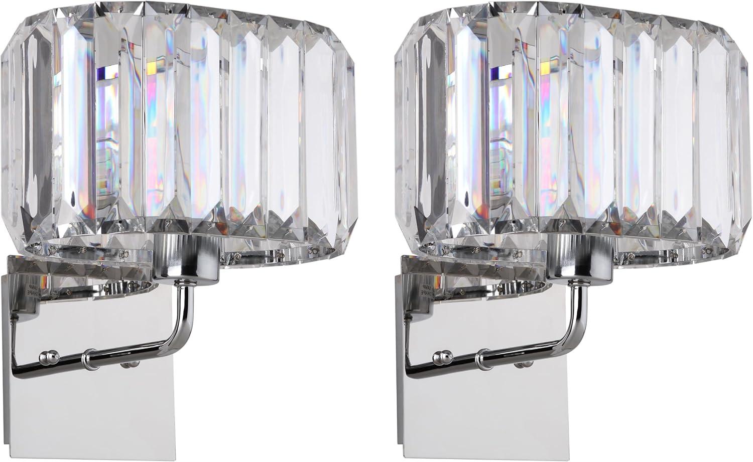 Athena Wall Lamp (Set of 2) - LIT4485 - Chrome - Safavieh