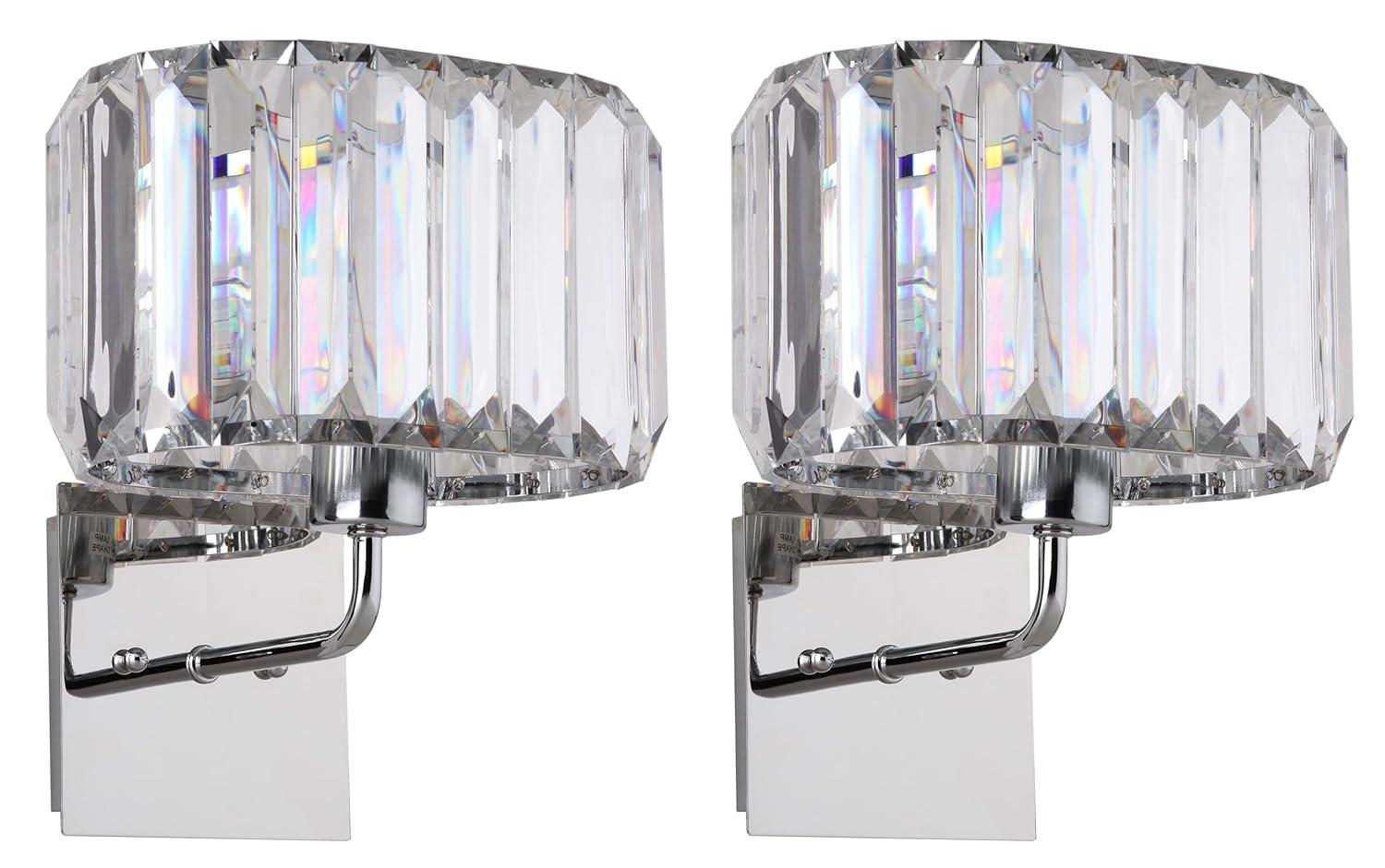 Athena Wall Lamp (Set of 2) - LIT4485 - Chrome - Safavieh