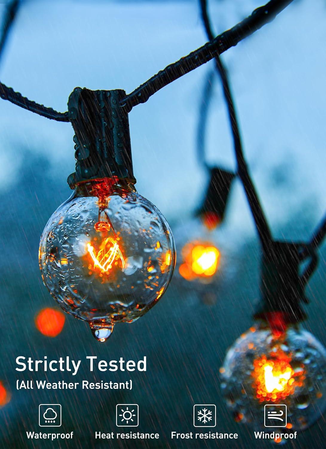 KY G40 Replacement LED Light Bulbs, 25 Pack Clear Globe Bulb fits E12 C7 Candelabra Screw Base Sockets, 1.5 Inch Dimmable Edison Light Bulbs for Indoor Outdoor Patio Decor, Warm White