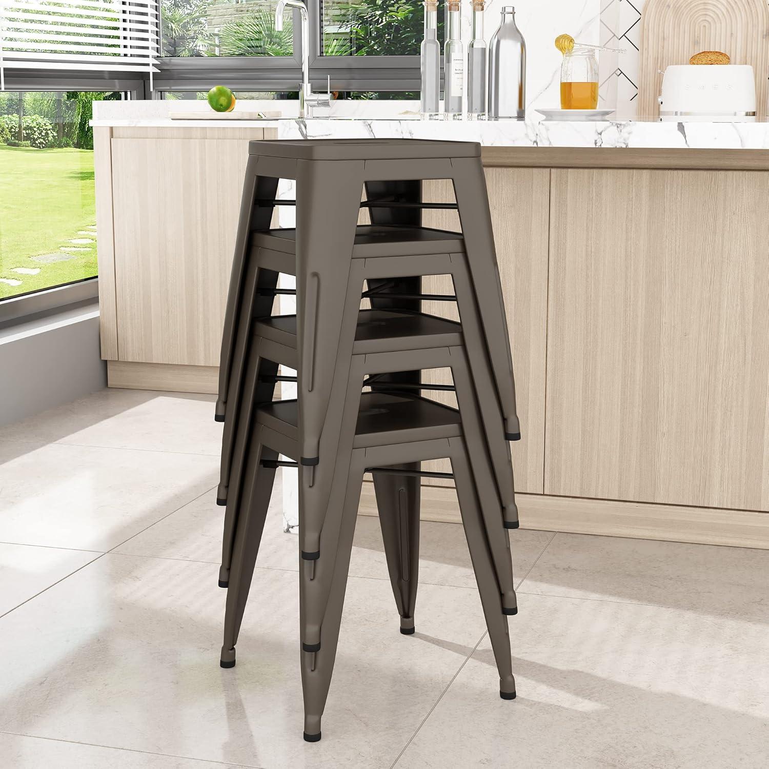 Williston Forge Apolito Counter Stool with Metal Frame (Set of 4)