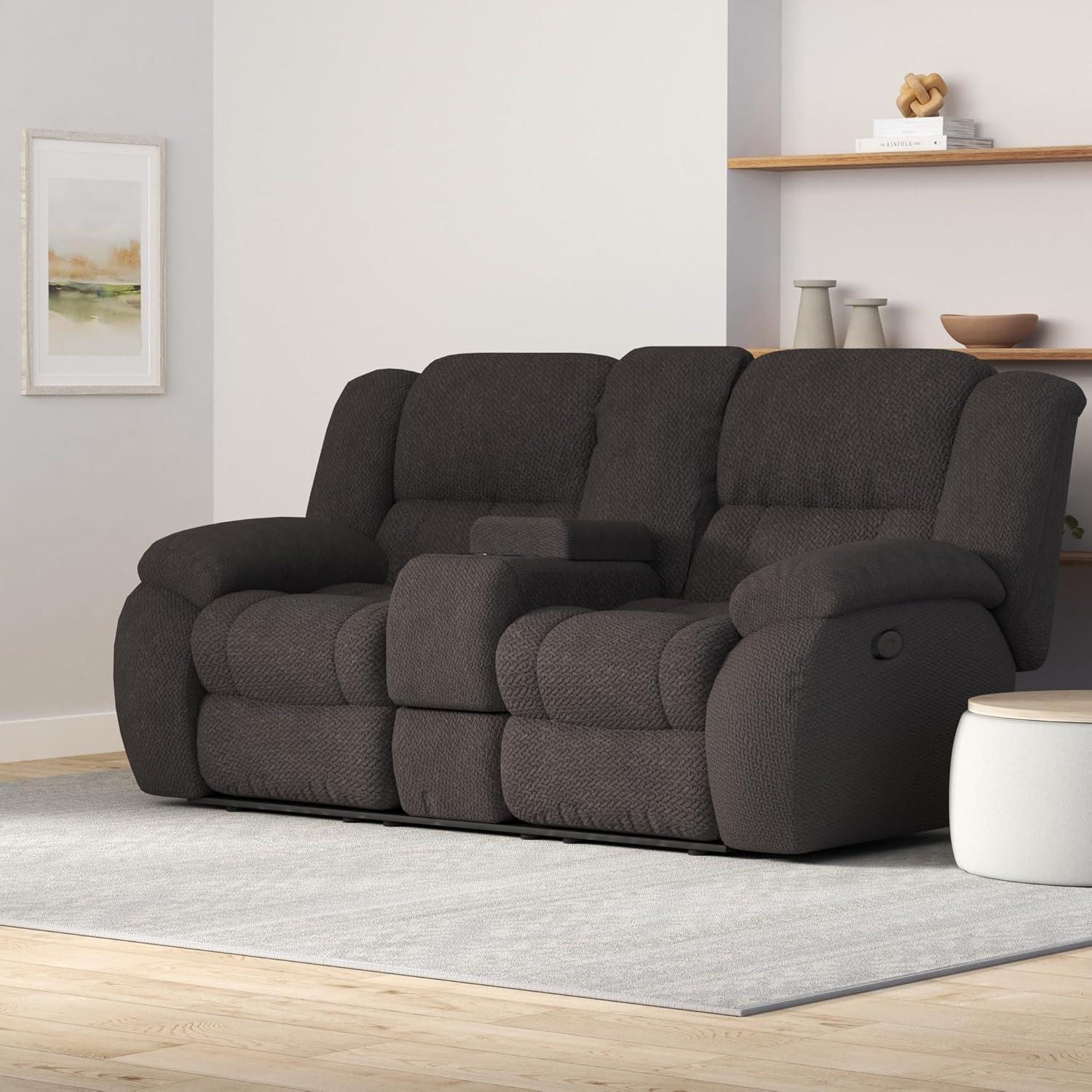 Coaster Home Furnishings Coaster Weissman Motion Loveseat With Console Charcoal , 601922