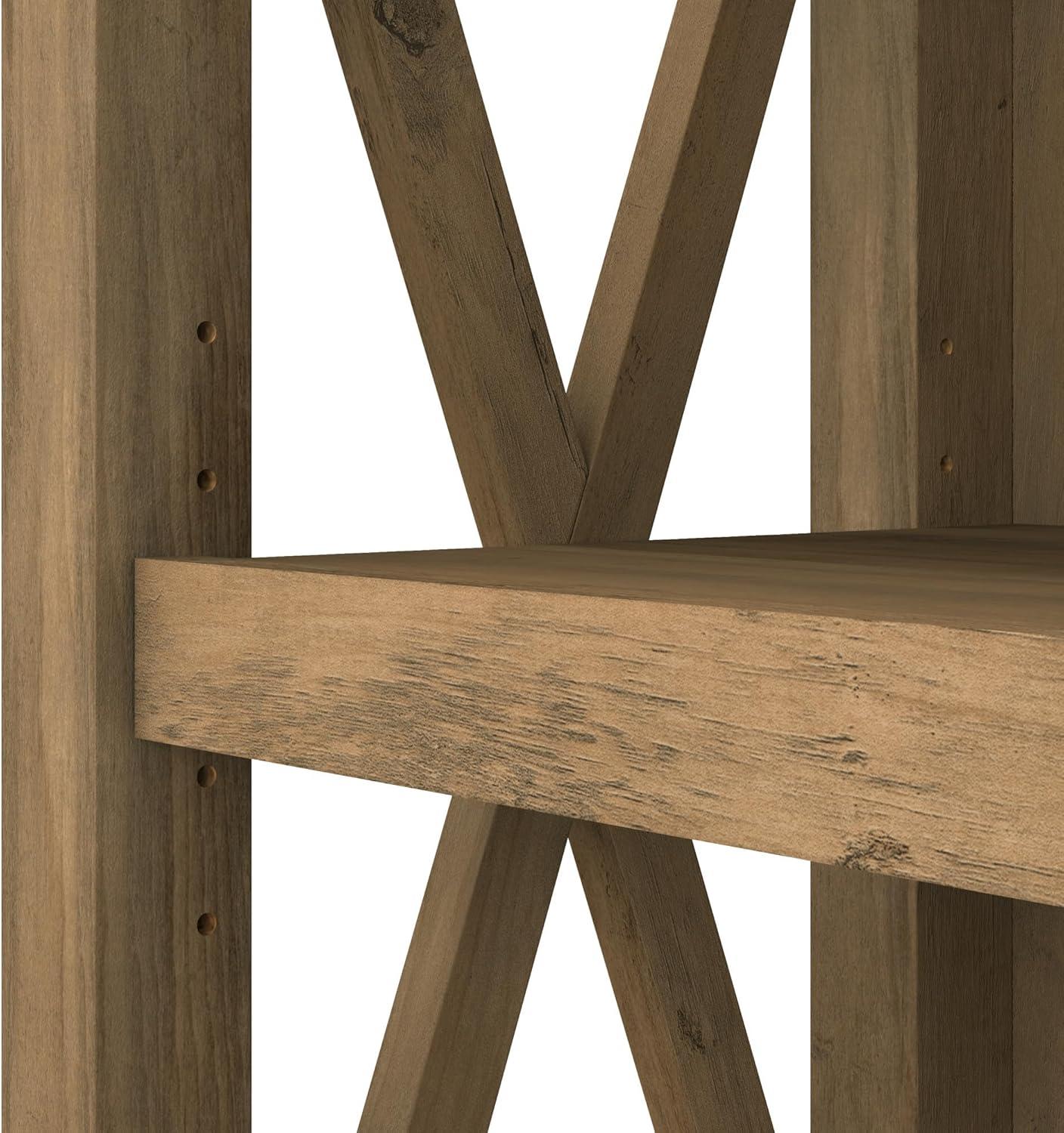 Bush Furniture Key West Tall 5 Shelf Bookcase, Reclaimed Pine