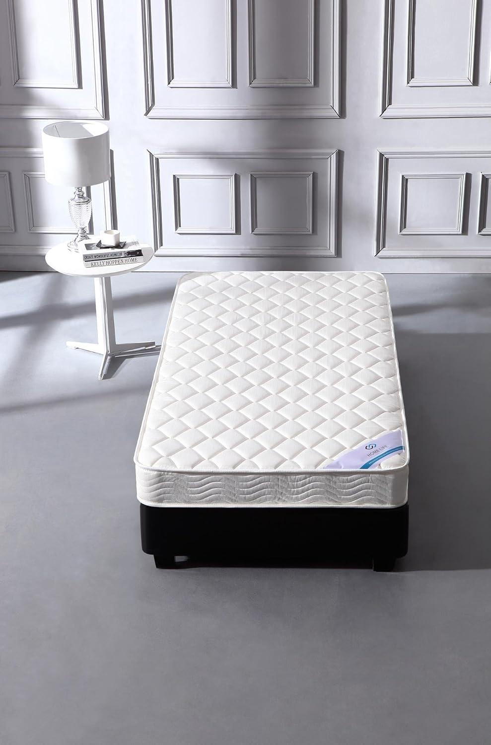 Twin White Innerspring Mattress with Memory Foam