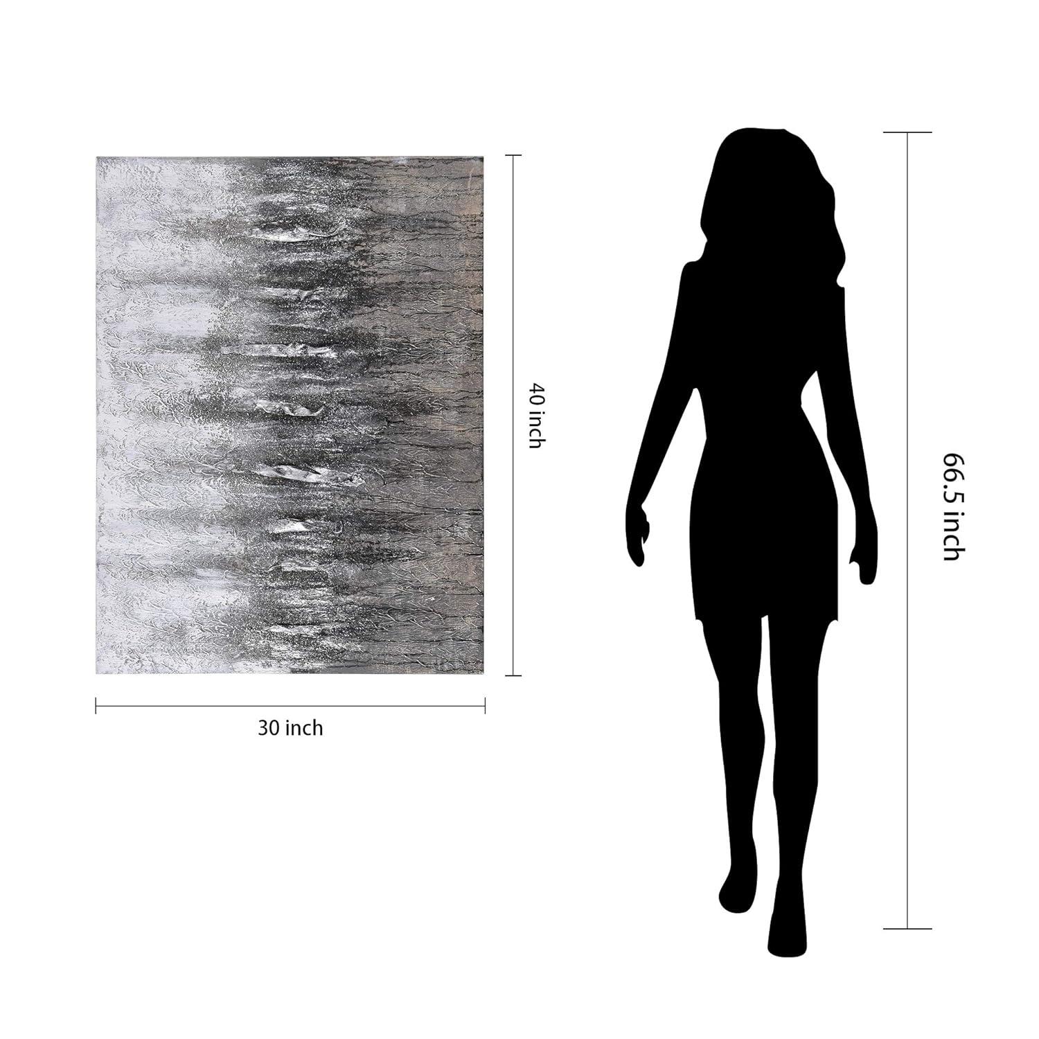 Empire Art Direct Gray Frequency Textured Metallic Hand Painted Wall Art, 30" x 40" x 1.5", Ready to Hang