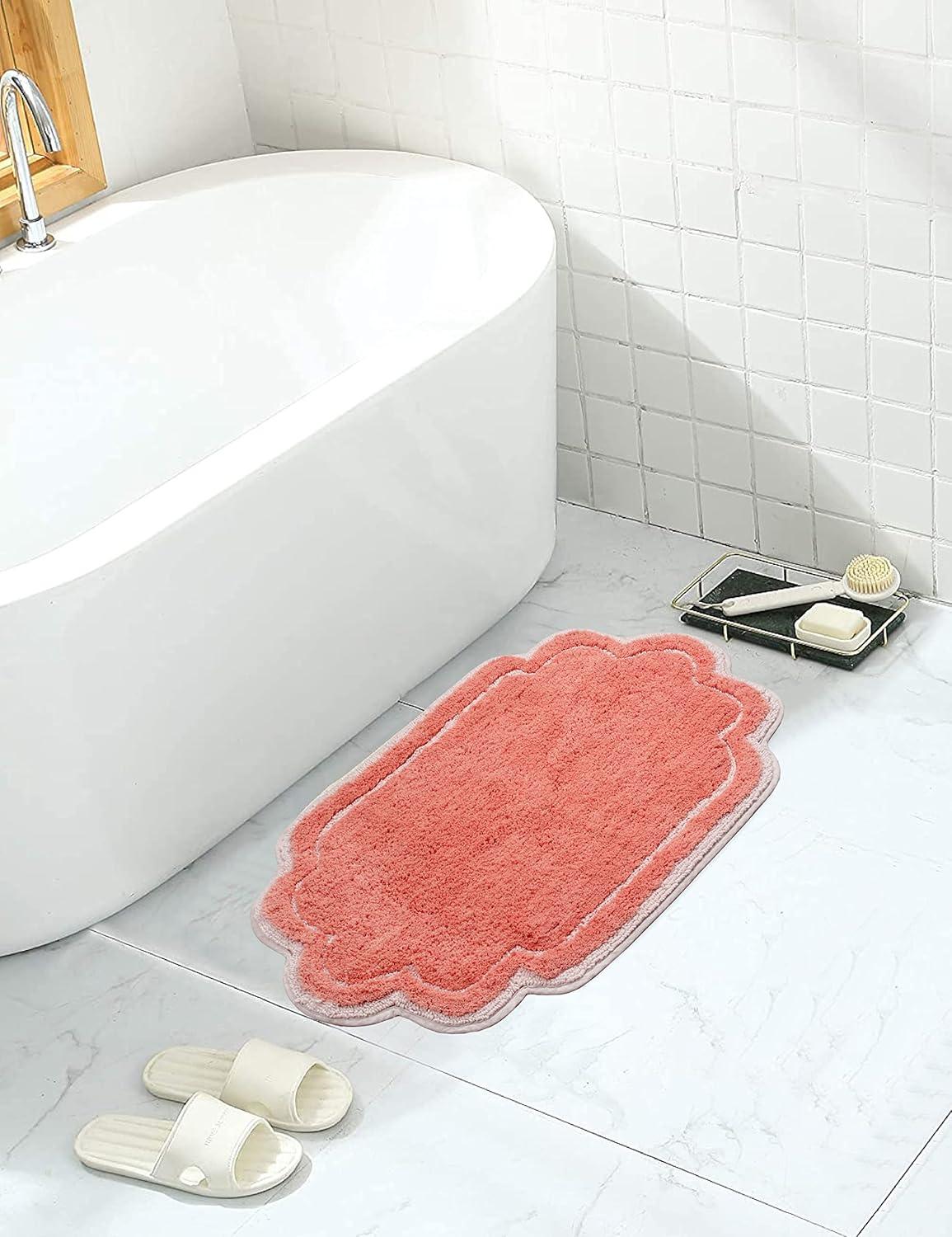 17"x24" Allure Collection Coral Cotton Tufted Bath Rug - Home Weavers