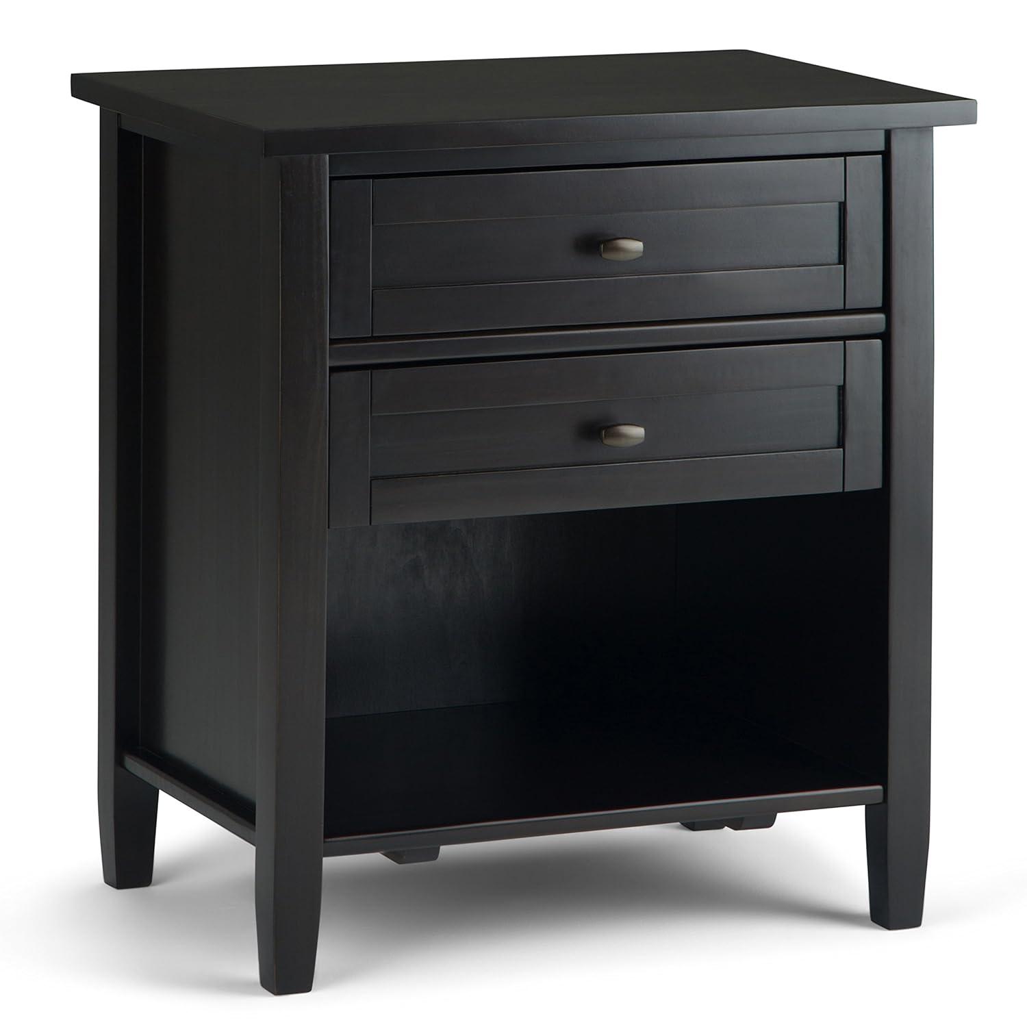 Simpli Home Warm Shaker 24"W Solid Wood Bedside Table with Two Drawers