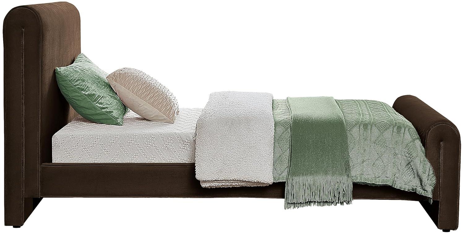 Meridian Furniture Sloan Brown Velvet Queen Bed