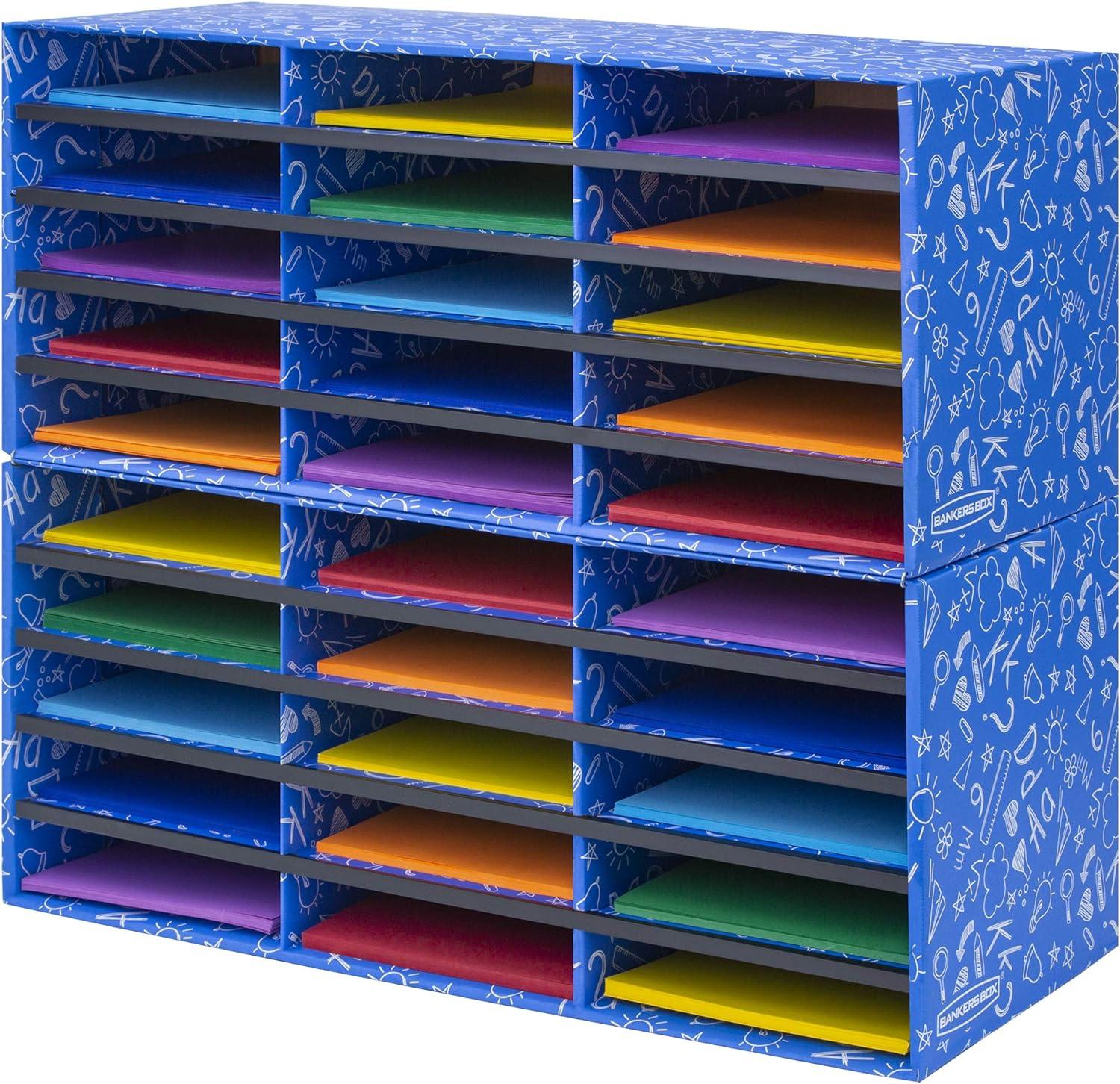 Blue Classroom 30 Compartment Mail Sorter Organizer