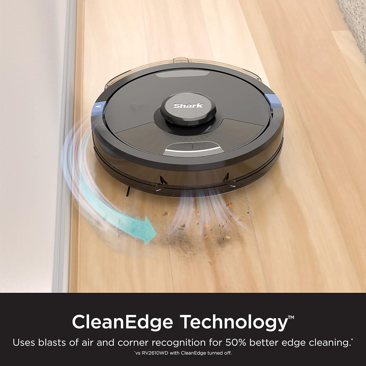 Shark AI Ultra Robot Vacuum and Mop with Matrix Clean Navigation, CleanEdge Technology, Perfect for Pet Hair, Compatible with Alexa, Black (Renewed)