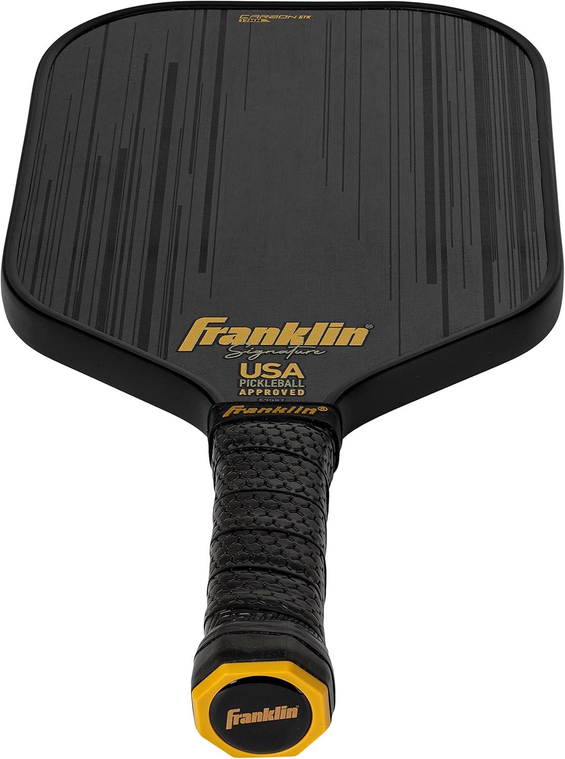 Franklin Sports Pro Pickleball Paddles - Signature Series STK Carbon Fiber Pickleball Paddle - USA Pickleball (USAPA) Approved Tournament Paddle - Polypropylene Core Pro Paddles - 14.5mm 16mm Cores 17mm