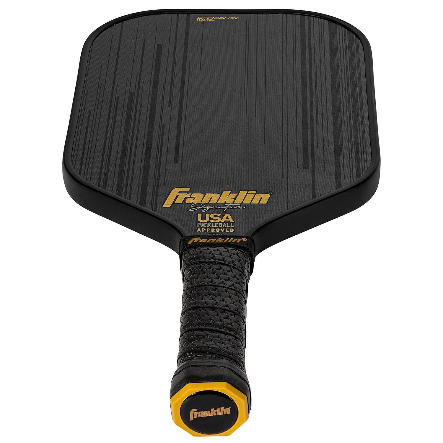 Franklin Sports Pro Pickleball Paddles - Signature Series STK Carbon Fiber Pickleball Paddle - USA Pickleball (USAPA) Approved Tournament Paddle - Polypropylene Core Pro Paddles - 14.5mm 16mm Cores 17mm