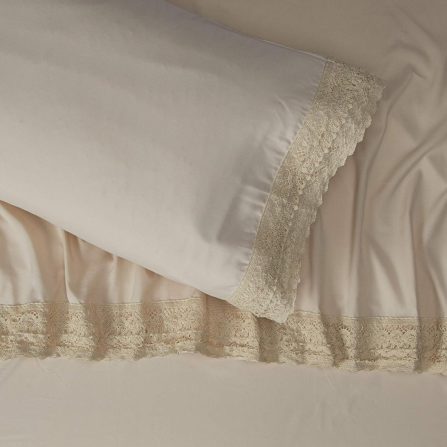 Modern Threads Modern Threads Yate Soft Microfiber Crochet Lace Sheets - Luxurious Microfiber Bed Sheets - Includes Flat Sheet, Fitted Sheet with Deep Pockets, & Pillowcases