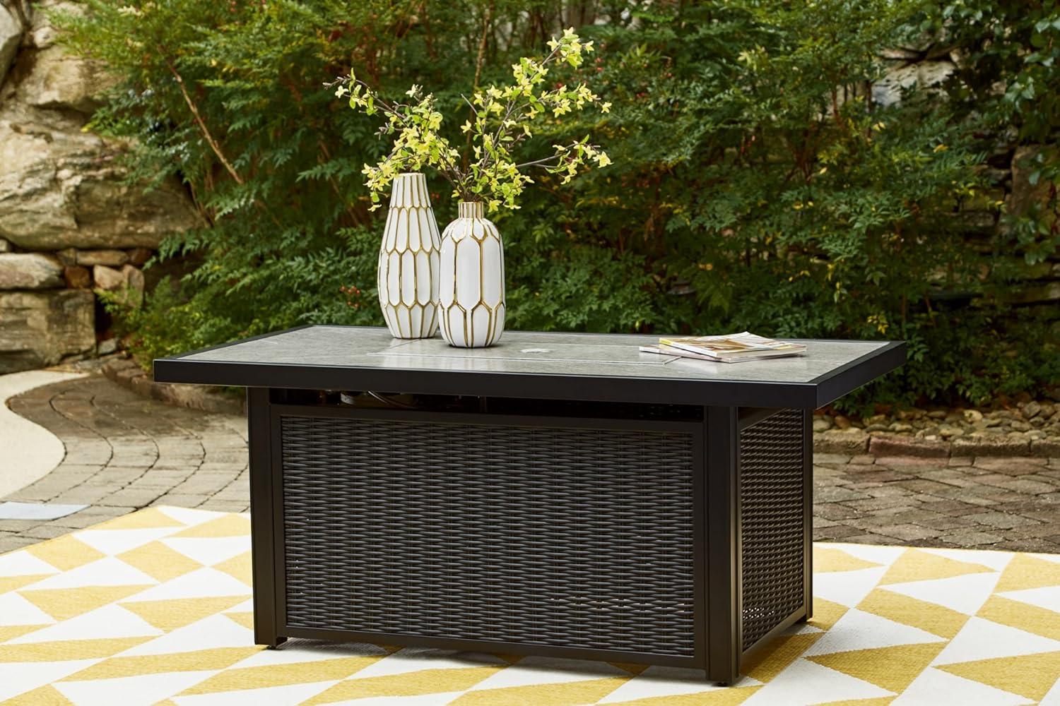 Ashley Furniture Beachcroft Black & Gray Outdoor Fire Pit Table